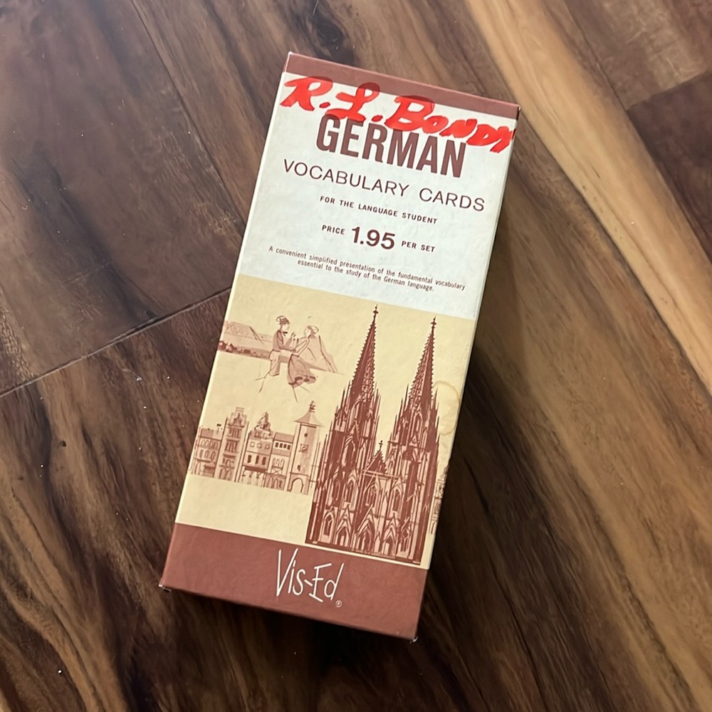 Vintage Vis-Ed German 1000 vocabulary cards Made in USA BX25